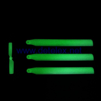 XK-K123 AS350 wltoys V931 helicopter parts main blades + tail blade (Luminous)